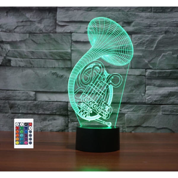 WJ 3D Instrument Saxophone Fjernkontroll 16 Farger Nattlys Illusjon Akryl LED Bordlampe Sengelampe Barn Soverom Skrivebord Dekor Bursdagsgaver Leke