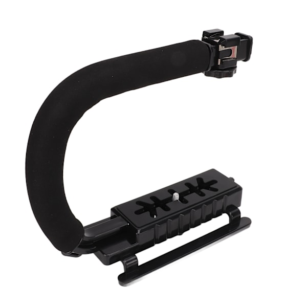 PULUZ U C-formad videostabiliserande handgrepp ABS-svamp svart handhållen fotografering Accoessory för mikrofilmer