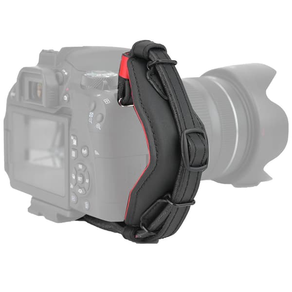 Håndledsrem i læder med quick release-plade til DSLR SLR digitalkamera (rød)