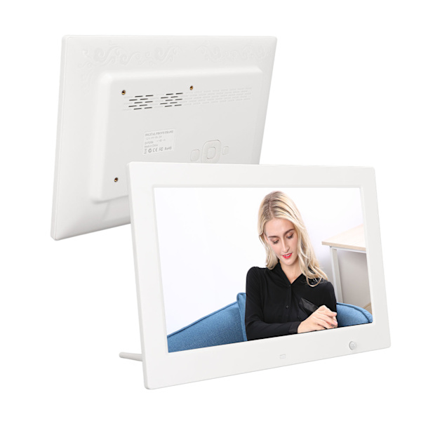Digital fotoram 13 tum HD rörelsesensor stöd video musik smart bildram med klocka kalender 100‑240V EU-kontakt