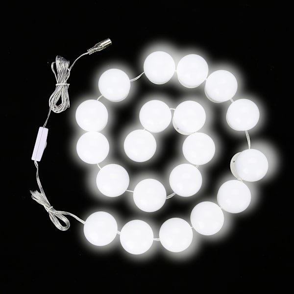 20 stk. LED-spejllampe sæt til makeup-dressing USB-dæmpningspærer