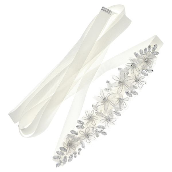 Bröllopsbälte Inlagt Rhinestone Midjekedja Mesh Blommor Brudtärna Bälte Bröllopsklänningstillbehör