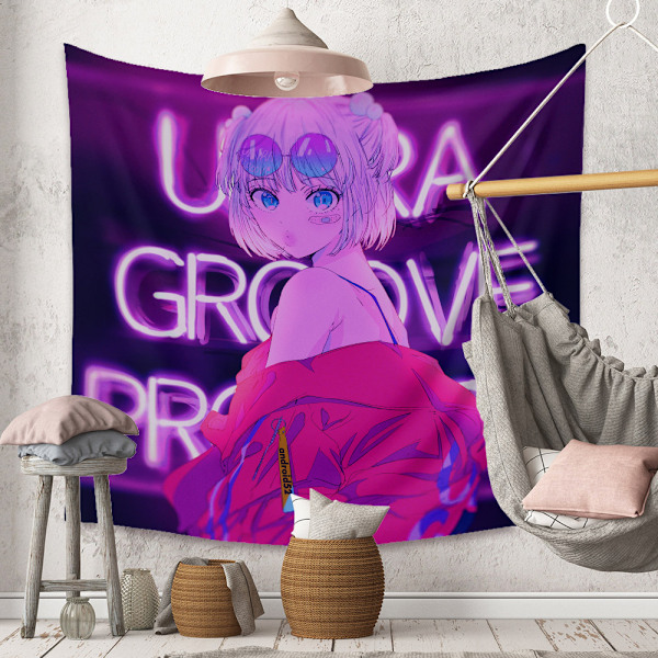 Wekity Anime Gobelin Æstetisk Kunst Hjem Baggrund Stof Dekoration Gave Boho Gobelin til Stue Soveværelse Dekoration (614-4, 59 X 79 tommer )