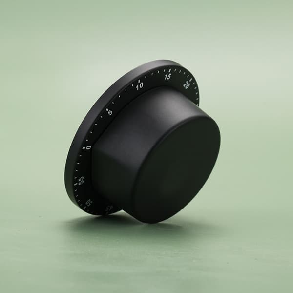 Kök Timer, Kock Matlagning Timer Klocka Med Hög Alarm, Inga Batterier Krävs, 100% Mekanisk - Magnetisk Baksida(Svart)