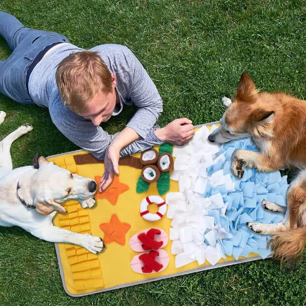 Snusemåtte til store hunde, strandtema snusemåtte til katte, berigende puslelegetøj til hunde, bærbar foldbar fodertræningsmåtte til