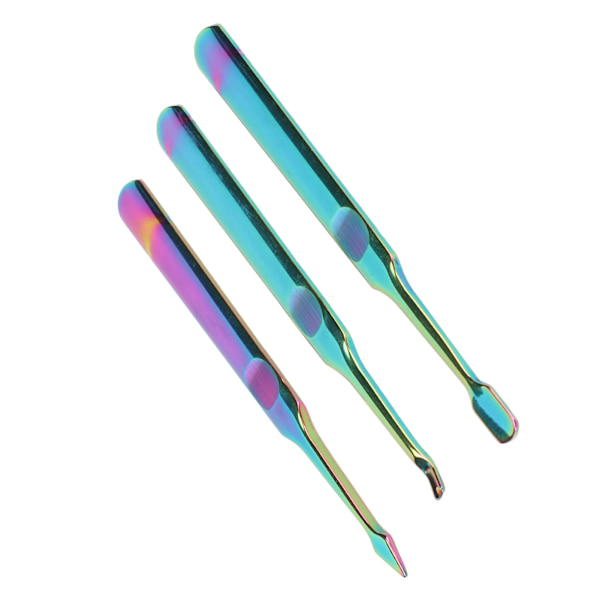 3 st Cuticle Remover Kit Rostfritt Stål Professionell Död Hud Pusher för Tånaglar Fingernagel