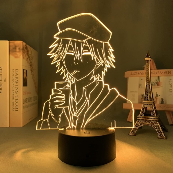 WJ Anime Led-valo Bungo Stray Dogs Ranpo makuuhuoneen koristeeksi Yövalo Syntymäpäivälahja Huoneen sisustus Pöytä 3D-lamppu Joululahjat