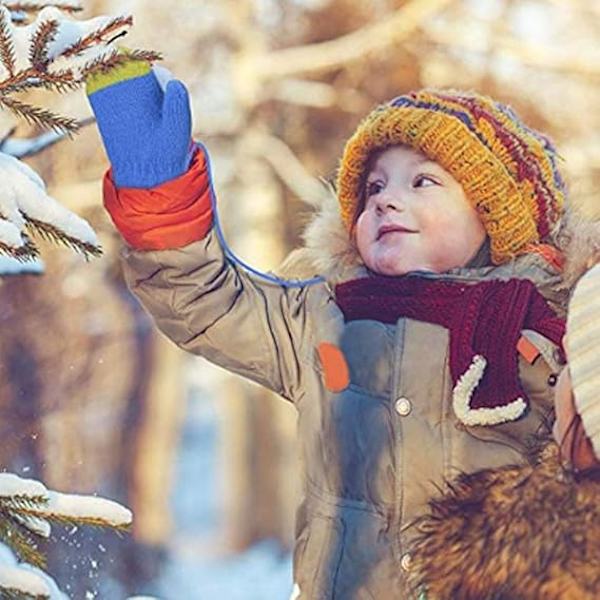 Strikkede Ulddens Handsker Vinter Varme Fluffy Fuldfinger Vanter Søde Tegneserie Handsker Tykk Fløjl Hængende Hals Vanter Fødselsdag Jul Gi