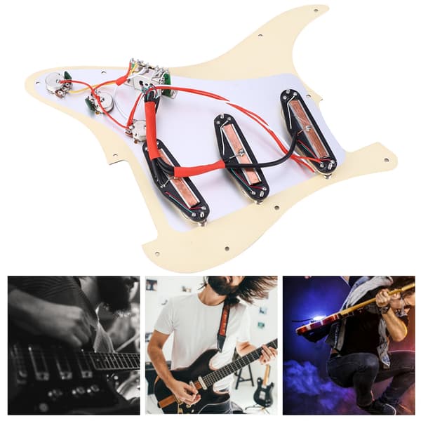 SSS29 Beige Elektrisk Guitar Loaded Pickguard Pickup Loading Pick Guards Sæt