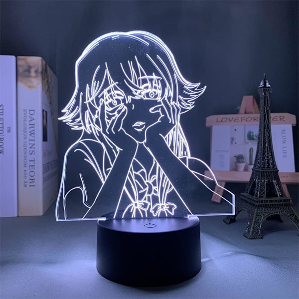 3D nattlampa Anime Future Diary nattlampa USB/batteridriven touch/fjärrkontroll 16 färger skiftande akryl LED illusionslampa sovrumsdekor