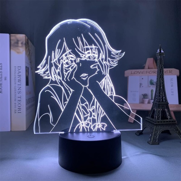 3D Nattljus Anime Future Diary NightLight USB/Batteridriven Touch/Remote 16 färgskiftande Akryl LED Illusion Lampa Sovrumsinredning