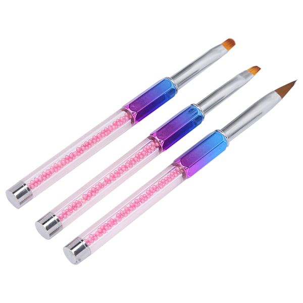 3 kpl Kynsien Piirustus Kynäharja Setti Glitter Kahva UV-Geelin Kaiverrus Manikyyri DIY Työkalu Salonkiin Kotiin
