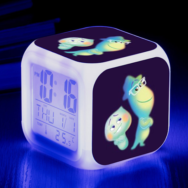 Anime Mind Adventure Färgrik Väckarklocka LED Kvadratisk Klocka Digital Väckarklocka med Tid, Temperatur, Alarm, Datum