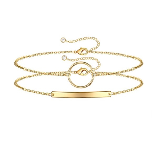 Wekity Women's Delicate Gold Bracelet, Adjustable Layered Bracelet, Oval Chain Gold Bracelet Women's Jewelry