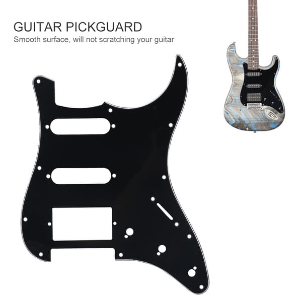 Kvalitets 11-Hulls Elektrisk Gitar SSD Pickguard Tilbehør for ST SQ SSH Gitarer (Svart)