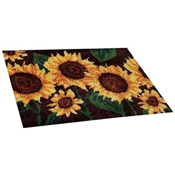 Solroslåsningskrokset DIY-mattillverkningsset Sytapetserisatser Virkningsset Mattbroderikit Handgjorda hemdekorationer Mattor, 52X38cm