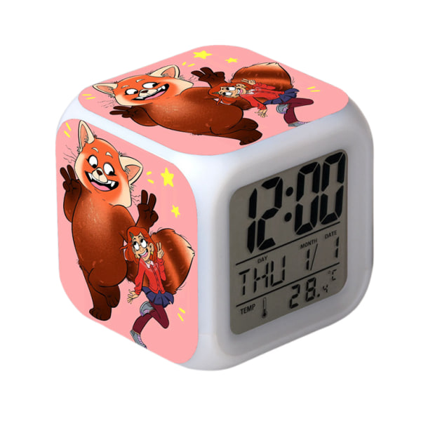 Ungdomsmetamorfos väckarklocka LED fyrkantig klocka i ett stycke Digital väckarklocka med tid, temperatur, alarm, datum