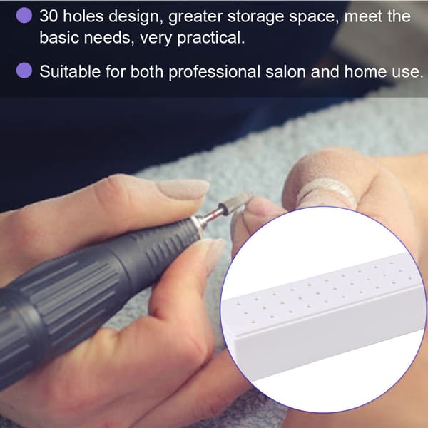 30 hullers manicure bore bits holder container display case negle slibehoved opbevaringsboks