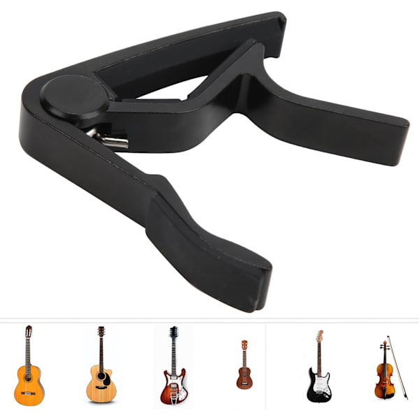 Capo Tone Change Quick Aluminium för Akustisk/Elektrisk Gitarr Ukulele Bas Fiol BanjoSvart