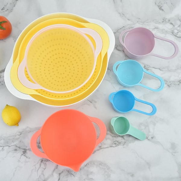 Plast 8-delad måttsats, graderad måttsked, måttsats, special för bakning och matlagning
