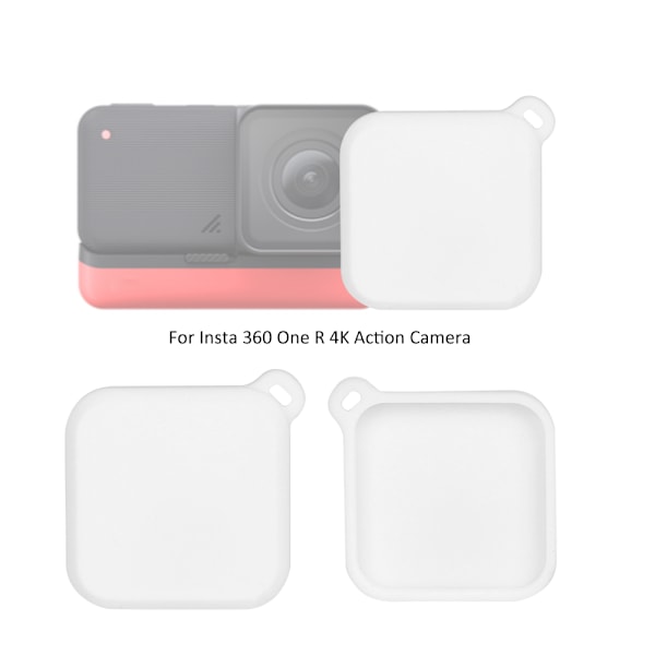 Lättviktsobjektivskyddsskydd Dammsäker lock för Insta 360 One R 4K Action Camera(Vit )