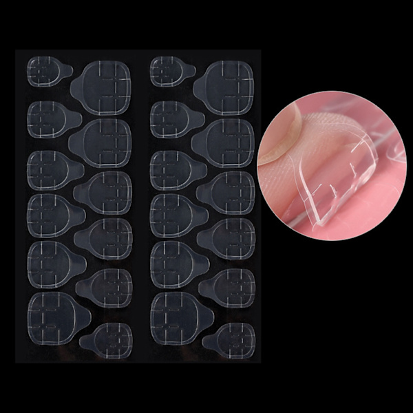 24 st Nail Glue Sticker Resin Flexibel Vattentät Andningsbar Falska Nagelspetsar för Kvinnor Flickor