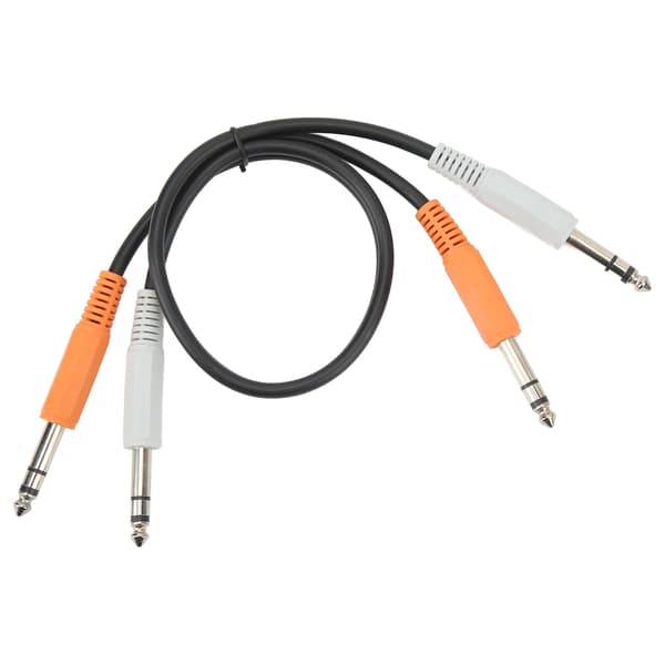 Stereo lydkabel 45 cm 6,35 mm til 6,35 mm han til han lydadapterkabel til mikrofon