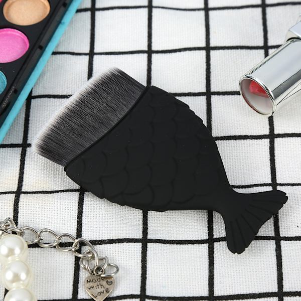 Kvinder Makeup Pensel Pudder Foundation Concealer Ansigt Kosmetisk Værktøj Skønhed Blødt Hår Flad Sort