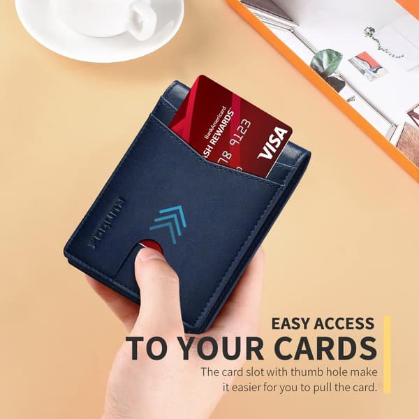 Herre Wallets Slim Rfid Læder 2 ID Vindue Med Gaveæske