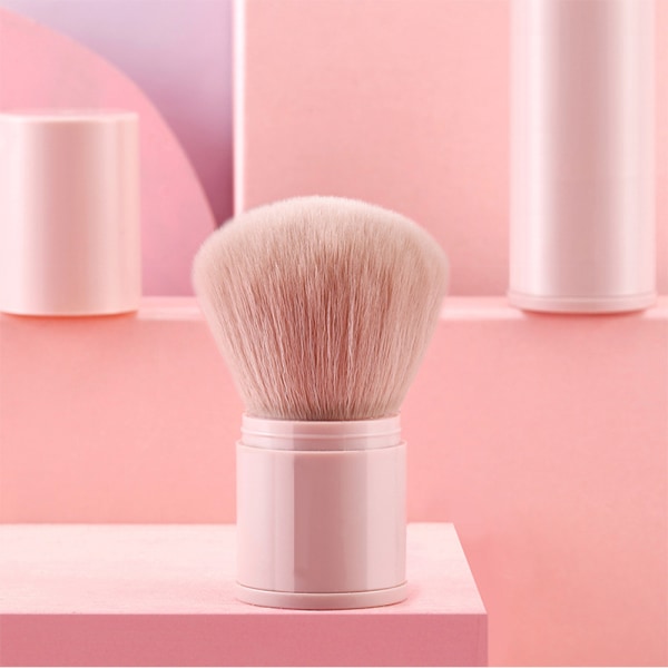 Infällbar Kabuki Makeup Brush, Powder Brushes Foundation Travel Foundation Brush för Blush & Powder (Rosa)