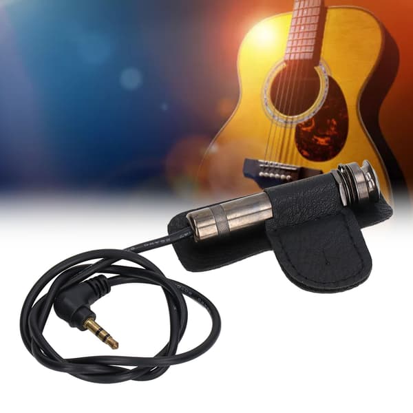 Akustisk gitar pickup-transduser i metall, tilbehørserstatning for strengeinstrument, grå