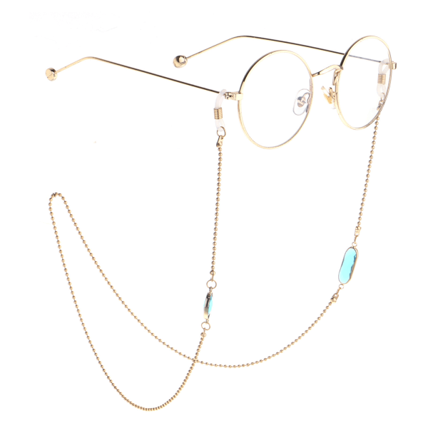 3 STK Lila akryl pärlglasögonkedja Solglasögonhållare Halsband Glasögonband（röd，cyan, blå）