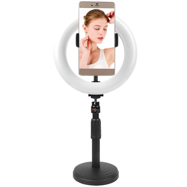 PULUZ 7,9 tum LED-ringljus för mobiltelefoner, livestreaming, skrivbordsfäste, kit PKT3073B