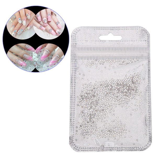 1000 stk. Farverige Negledekorationer Rhinestones Flad Bund Neglekunst Rhinestones Manicure Værktøj 01#