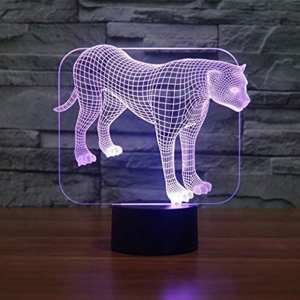 WJ 3D Leopard Handskar Fjärrkontroll 16 Färg Nattljus Illusion Akryl LED Bordslampa Sänglampa Barn Sovrum Skrivbord Inredning Födelsedagspresenter Leksak