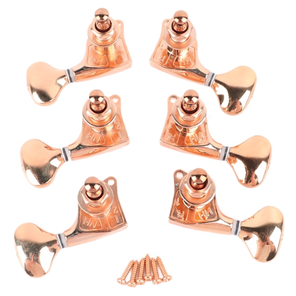 6 stk. gitar-stemmeskruer Tuning Set 1:18 Gear Ratio Helt lukket Elektriske gitarer Tilbehør med lite halehåndtak Antik messing