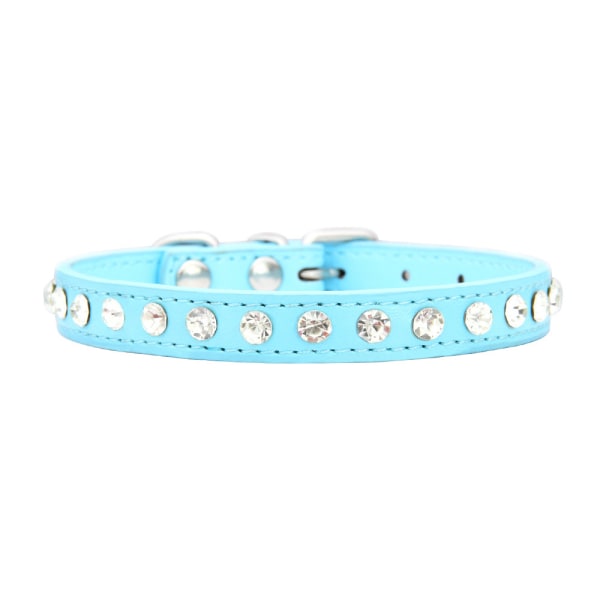 Rhinestone Dog Collar Leather Pet Collar Dog Small Medium Large Puppy Upholstered, 1.3cm/0.5 inches wide.（ XS）