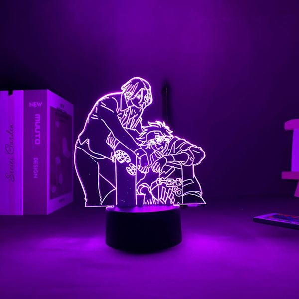 WJ Anime 3D Lampe Led Lys SK8 The Infinity Langa for Soverom Decor Nattlys Barn Bursdagsgave Manga Rom Skrivebord