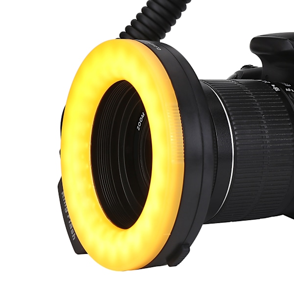 Bärbar LED-ringblixt med adaptrar och färgdiffusorer, fototillbehör för Nikon