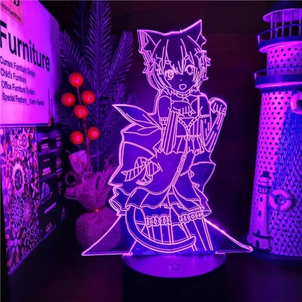 WJ Re Zero Starting Life in Another World Felix Argyl Anime 3D Illusion Lamp Sovrum Bord Dekor Lampara Barn Present Anime Illusion Lamp PXJD En annorlunda värld från grunden