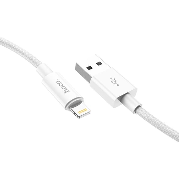 hoco. X68 äkta färg 2.4A laddningsdatakabel för iPhone Lightning nylonflätad kabel