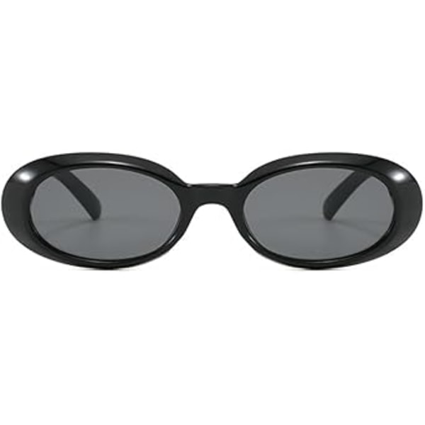 Retro soikeat aurinkolasit naisille miehille 90-luvun vintage pienet linssit UV400 leopardikuvio Black/Gray