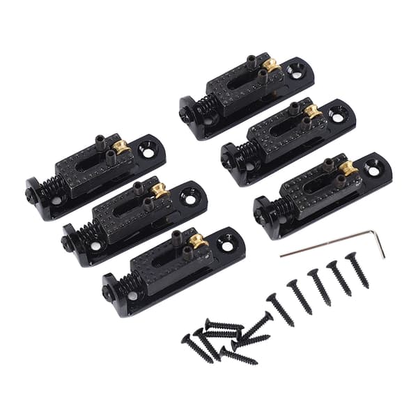 Elektrisk guitar split bridge sadel rulle kugle streng plade metal tailpiece tilbehør sort