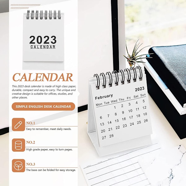 2023 Mini Skrivbordskalender Januari 2023 Till December 2023 Liten Skrivbordskalender Mini Månatlig Skrivbordskalender Kontor Röd
