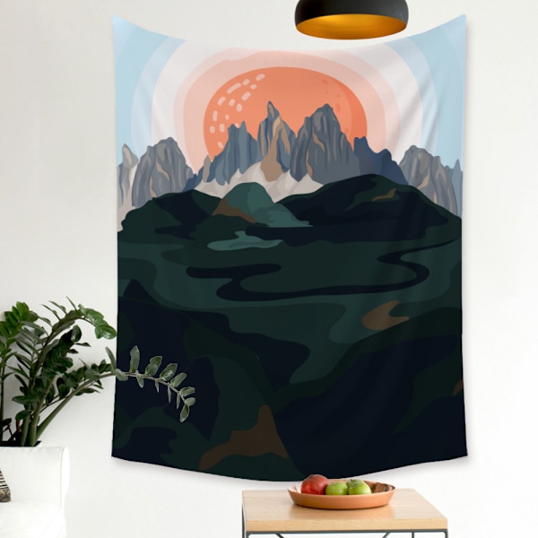 Wekity Bjerge Gobelin Æstetisk Kunst Hjem Baggrund Stof Dekoration Gave Gobelin til Stue Soveværelse Dekoration (3, 71 X 91 tommer)