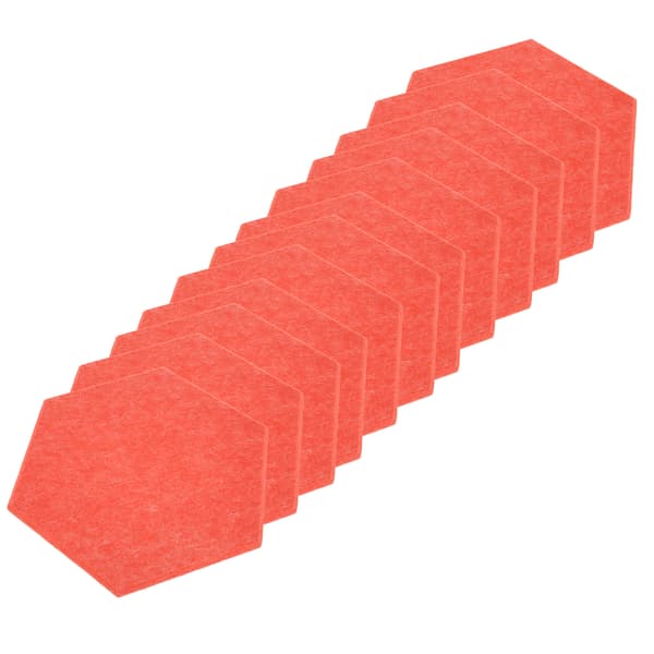12 stk Lydabsorberende Panel Hex Akustisk Isolasjon Lydisolering Skumsett Kit for HjemRosa