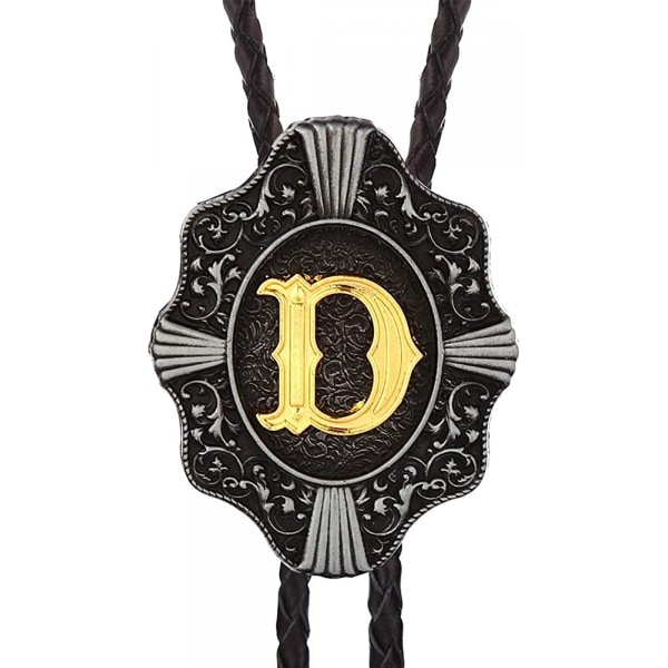 Miesten Bolo-solmio - Vintage-alkukirjain ABCDMJR - Z Western Cowboy -asu Hää Bolo-solmiot