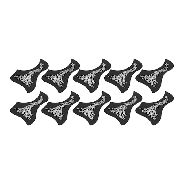 Gitarr plektrumskydd Klassisk Anti Scratch Plate Skyddande Instrument Tillbehör Fågel Typ Phoenix Mönster 10 st Silver