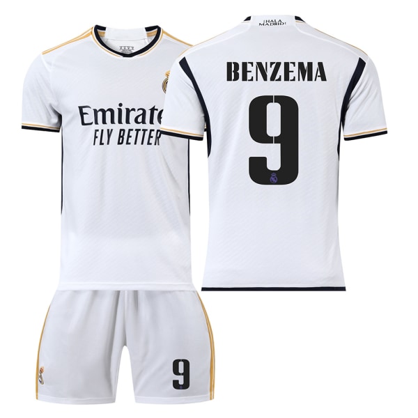 23/24 Real Madrids hemmatröja för fotboll 9 BENZEMA L