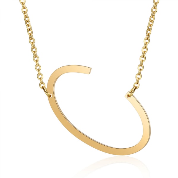 Sidosatt block initial bokstavshänge halsband för kvinnor --- C